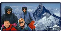 Image collage - team and Matterhorn in the background
